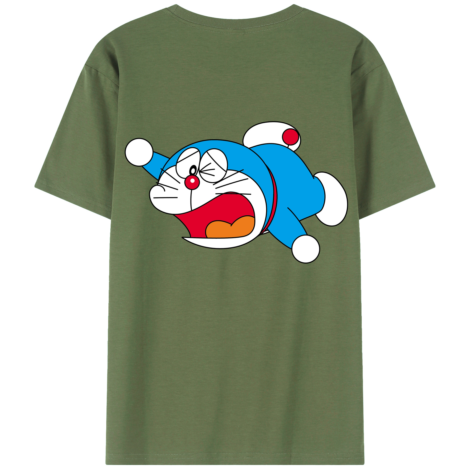（画像用） ドラえもん Doraemon 綿100％ メンズ半袖Tシャツ（バックプリント） 通気性